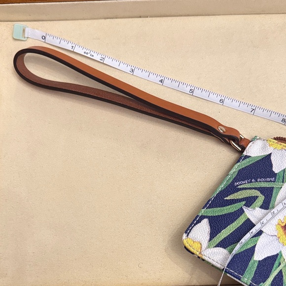 Dooney & Bourke Blue Floral Wristlet with Brown Accents - Picture 8 of 8